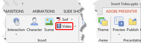 Video button within the Insert group