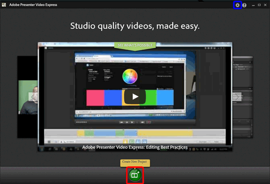 Adobe Presenter Video Express window