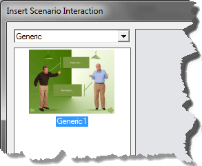 Scenario interaction template selected Scenario interaction template selected