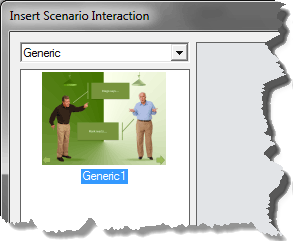 Scenario interaction template selected