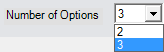 Number of Options drop-down list Number of Options drop-down list