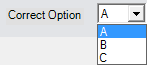 Correct Option drop-down list