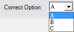Correct Option drop-down list Correct Option drop-down list