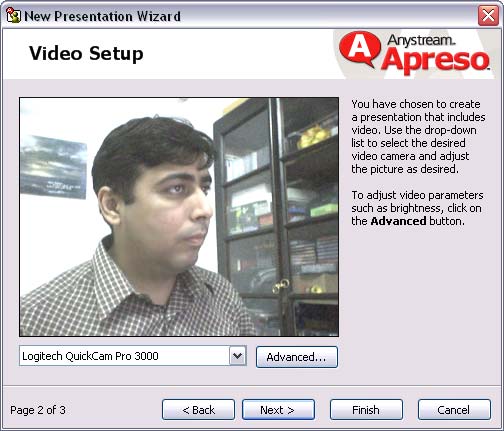 Video Setup in Apreso