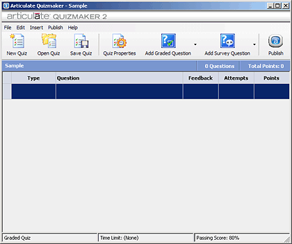 Articulate Quizmaker Interface