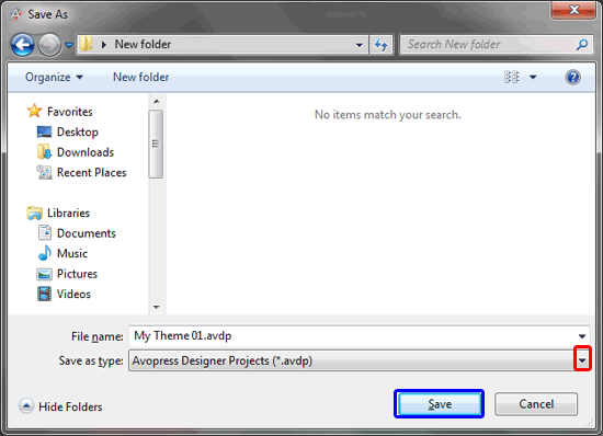 Save As dialog box Save As dialog box