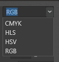 Color models drop-down list Color models drop-down list