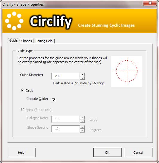 Circlify interface with Guide tab selected