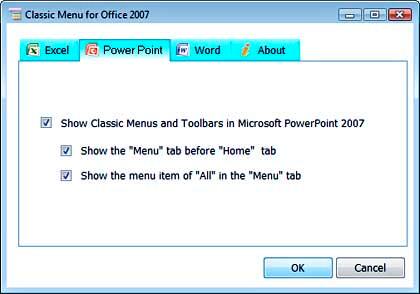 classic menu for word 2007