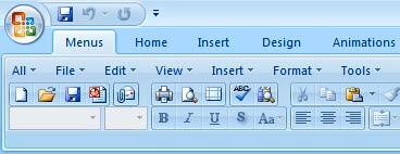 After installing Classic Menu for Office 2007