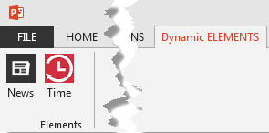 Dynamic ELEMENTS tab of the Ribbon Dynamic ELEMENTS tab of the Ribbon