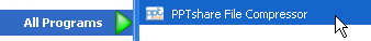 The PPTshare File Compressor Start Menu Group
