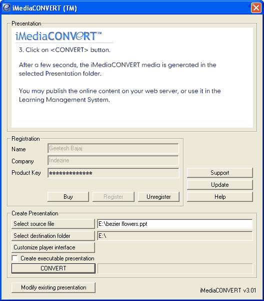 Convert to SWF with iMediaCONVERT option