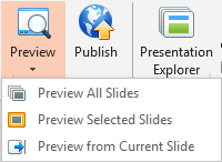 The Preview menu The Preview menu