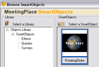 Browse SmartObjects in iCreate