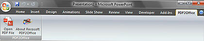 PDF2Office tab in the Ribbon