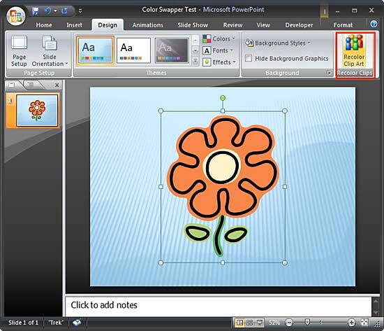 Picture of a flower placed on the slide Picture of a flower placed on the slide