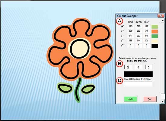 Color Swapper dialog box Color Swapper dialog box
