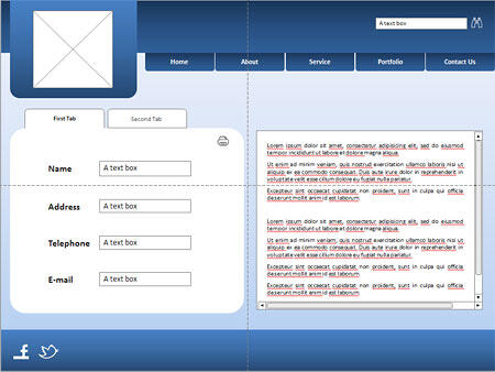 Web layout mockup created Web layout mockup created