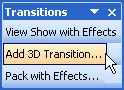 The Transitions toolbar