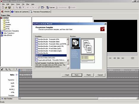 Let the New Presentation Wizard help you define the layout of your Producer presentation Let the New Presentation Wizard help you define the layout of your Producer presentation