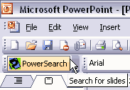 PowerSearch toolbar in PowerPoint