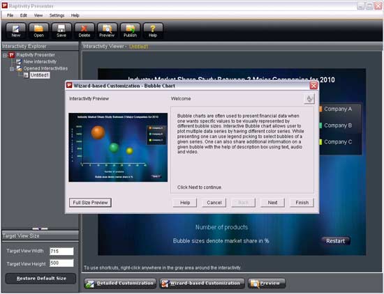 Raptivity Presenter interface