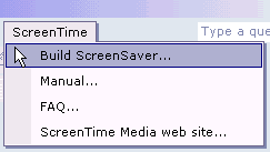 ScreenTime menu in PowerPoint