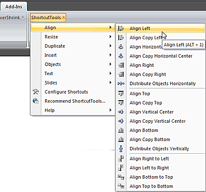 ShortcutTools in PowerPoint 2007