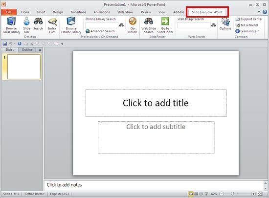 Slide Executive xPoint tab of the Ribbon