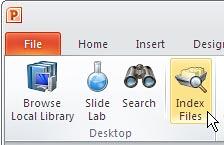 Index Files button within the Slide Executive xPoint tab