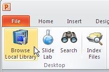 Browse Local Library button within the Slide Executive xPoint tab