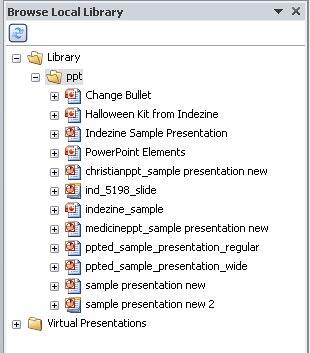 Browse Local Library task pane