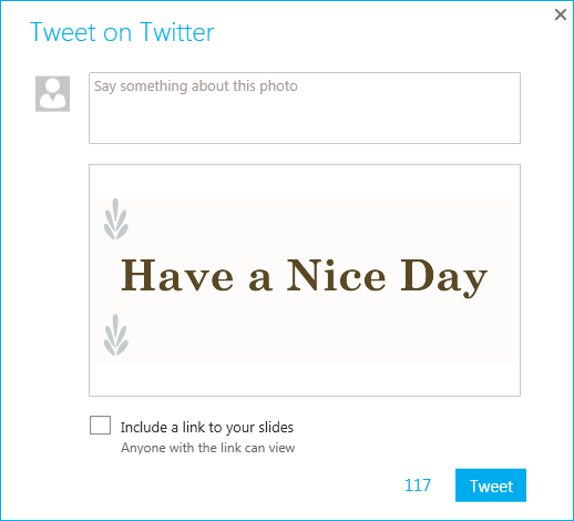 Tweet on Twitter dialog box Tweet on Twitter dialog box