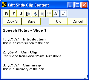 Edit Slide Clip Content