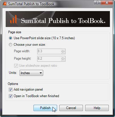 Publish to ToolBook