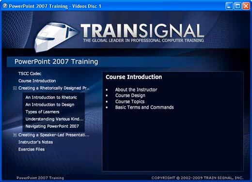 TrainSignal in PowerPoint 2007 for Windows