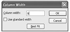 You can customize the width of a datasheet column