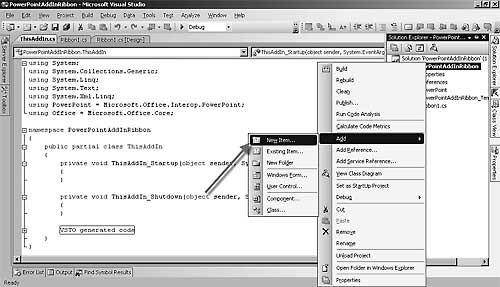 Add User Control to the solution
