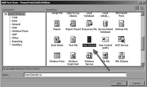 Select the User Control