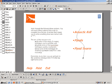 Each resource has an index page