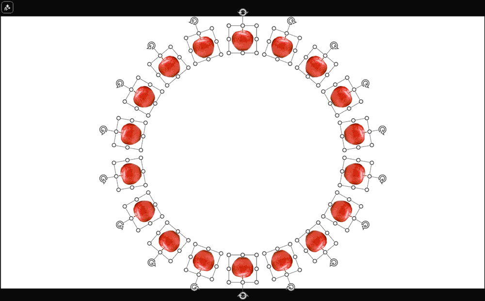 Ungrouped apple spirograph