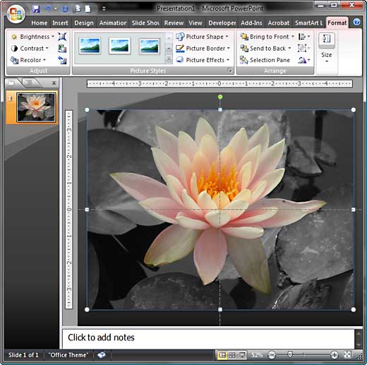Cutout picture inserted