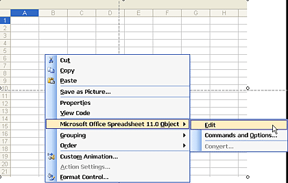 Edit Spreadsheet Object