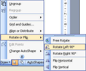 Rotate Left 90° option to be selected Rotate Left 90° option to be selected