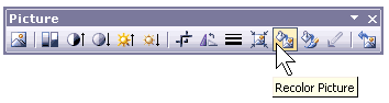 Click the Recolor Picture icon Click the Recolor Picture icon