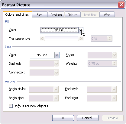 The Format Picture dialog box