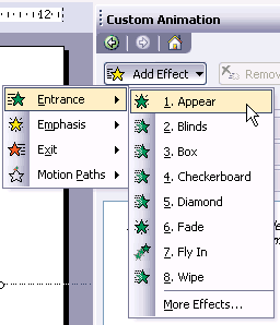 Add an Entrance animation
