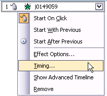 Choose the Timing option Choose the Timing option