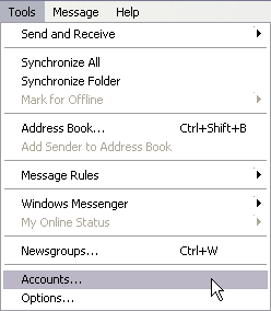 Accounts in Outlook Express
